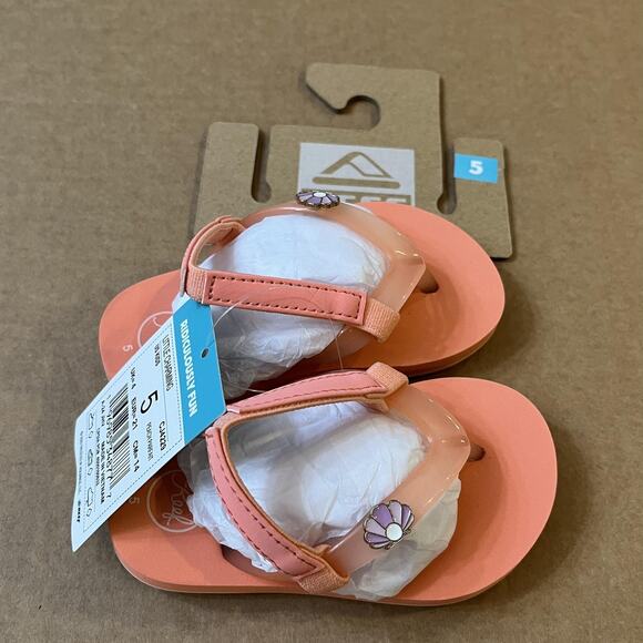 Reef Sandals Kids Toddler Size 5 Peach Parfait Little Charming Seashell CJ4229 - Picture 7 of 11